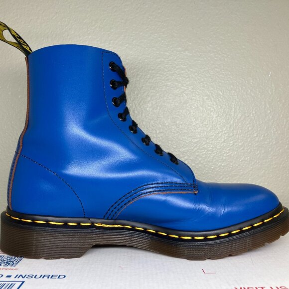 Dr. Martens Womens 8.5 boots Blue 8-eye royal 1460 archive pascal vintage smooth - Picture 6 of 15